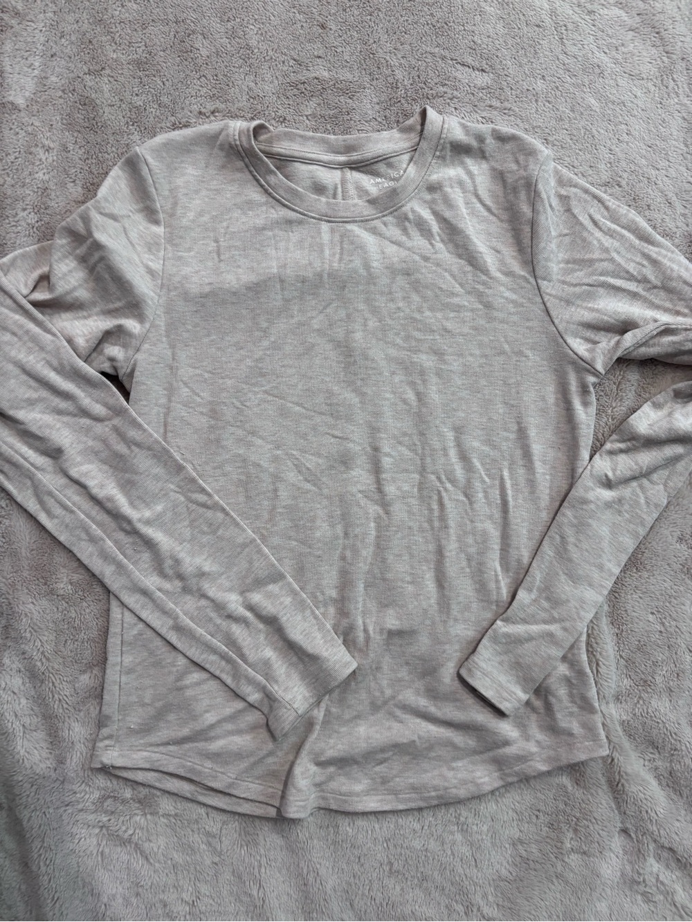 American Eagle Outfitters Long Sleeve Tee in Light Gray